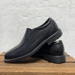 Rockport Style Black Leader 2 Bike Slip-On Leather Loafer Men's Size 8.5
